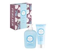 Perlier, Caja de almizcle blanco, recetas naturales con jabón líquido y crema de manos, proporciona hidratación y protección natural, fórmula suave para todo tipo de piel