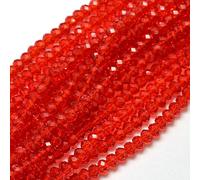 Perlin 120 piezas de perlas de cristal checo bohemia de 4 mm, perlas checas, perlas de cristal CZ, perlas facetas, perlas de vidrio, 1 cadena (rojo)