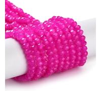 Perlin 120 piezas de perlas de cristal checo bohemia de 4 mm, perlas checas, perlas de cristal CZ, perlas facetas, perlas de vidrio, 1 cadena (rosa)