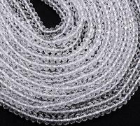 Perlin 120 piezas de perlas de cristal checo bohemia de 4 mm, perlas checas, perlas de cristal CZ talladas en faceta, rondelas facetas, perlas de vidrio, 1 cadena (Cristal claro)