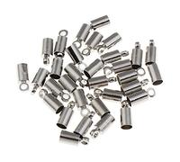 perlin - 30stk Acero Inoxidable Endkappen ür 2,5 mm Bandas banda tapas 8 x 3 mm entre perlas endperlen accesorios joyas fabricación Extremo cierre para joyas cadena de pulsera M43 X3