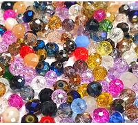 Perlin 75 cuentas de cristal checo de Bohemia, perlas de cristal multicolor, juego de 6 x 4 mm, cuentas de cristal facetadas redondas
