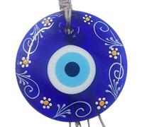 Perlin Colgante de pared hecho a mano Nazar Boncuk Boncugu azul turco ojo malvado 40 cm adorno amuleto decoración perlas de vidrio colgante para casa y oficina regalo