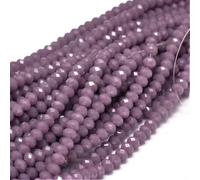 Perlin Cuentas checas de cristal de Bohemia facetadas y redondas, tamaños de 4/6/8/10 mm, color lila oscuro tornasolado, 6 x 4 mm