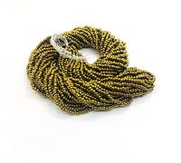 Perlin Cuentas de 2 mm Preciosa Ornela checas 9000 unidades de perlas de cristal CZ 11/0 24 en varias hebras (oro envejecido pulido metálico)