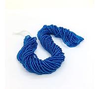 Perlin Cuentas de 2 mm Preciosa Ornela checas 9000 unidades de perlas de cristal CZ 11/0 24 en varias hebras (zafiro azul con incrustaciones plateadas)