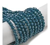 Perlin Cuentas de cristal checas bohemias redondas de cristal 4mm CZ 90 piezas cuentas de cristal facetadas para enhebrar (Zafiro Índico Opaco)