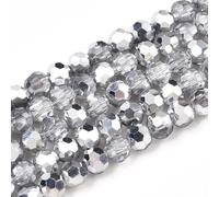 Perlin Cuentas de cristal checas redondas de Bohemia de 4 mm, circonitas, 90 unidades, para enhebrar (plata Crystal)