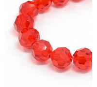 Perlin Cuentas de cristal checas redondas de Bohemia de 4 mm, circonitas, 90 unidades, para enhebrar (rojo)