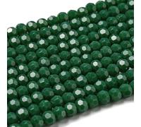 Perlin Cuentas de cristal checas redondas de Bohemia de 4 mm, circonitas, 90 unidades, perlas de cristal facetadas para enhebrar (verde opaco)