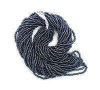 Perlin Cuentas de cristal indias para semillas, perlas pony Preciosa Ornela checas de 2 mm, 9000 unidades, circonita 11/0, en varias hebras (negro metálico)