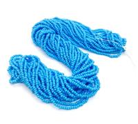 Perlin Cuentas de cristal indias semillas, perlas pony, 2 mm, Preciosa Ornela, checas 11/0, en varias hebras, 18 colores, con caja de perlas (azul opaco)