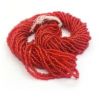 Perlin Cuentas de cristal Rocailles Cuentas de semilla indias Cuentas Pony Preciosa Ornela checas de 2 mm, 9000 unidades, CZ 11/0 en varias hebras (rojo con revestimiento plateado)