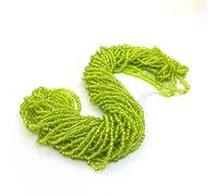 Perlin Cuentas de cristal Rocailles Cuentas de semilla indias Cuentas Pony Preciosa Ornela checas de 2 mm, 9000 piezas CZ 11/0 en varias hebras (Verde Peridoto con forro plateado)