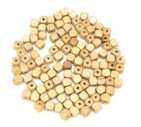 Perlin Cuentas de madera para enhebrar, 10 mm, cubos de madera, perlas para manualidades, 3,5 mm, agujero grande, 200 unidades, para hacer joyas, trenzas de pelo, manualidades, decoración (marrón)
