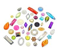 Perlin Diamantes de imitación para coser, 1000 unidades, cristales acrílicos, piedras de costura, coloridas, de resina mixta, piedras brillantes, adecuadas para textiles, ropa, manualidades