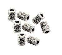 Perlin Espaciadores de tubo, cuentas intermedias de plata, cuentas de metal, 7 x 5 mm, 45 unidades de tubos/tubos intermedios para joyas, cadenas, pulseras, piezas de joyería