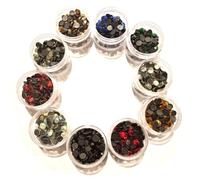 Perlin Hotfix - Piedras brillantes de cristal de 6 mm SS30 AAA para planchar, 10 colores, con caja de clasificación, autoadhesivas, 1500 unidades