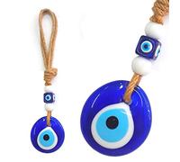 Perlin Nazar Boncuk Boncugu Turco Azul Ojo Malvado Colgante de Pared 24 cm Ornamento Amuleto Decoración del Hogar Protección Bendición Regalo Perlas de Cristal Colgante