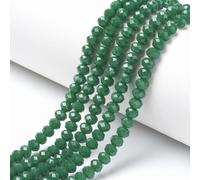 Perlin Perlas checas de cristal de Bohemia 3mm x 2mm Perlas checas Perlas de circonita checas Facetadas Rondeles Esferas Perlas de cristal 1 cadena 160 uds (Verde Opaco)