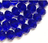 Perlin Perlas checas de cristal de Bohemia de 4 mm, perlas checas, perlas de cristal facetas, perlas de vidrio, 1 cadena 120 piezas (Azul Cobalto)