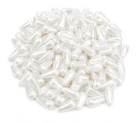 Perlin Perlas cultivadas de cera para enhebrar, 10 x 6 mm, perlas de imitación de ABS, nácar, 500 unidades, perlas artificiales con agujeros para joyas, manualidades, bodas, fiestas, decoración
