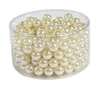 Perlin Perlas cultivadas de imitación de nácar, 100 unidades, perlas sintéticas redondas de 10 mm, para bodas, fiestas, decoración, joyas, manualidades (crema)