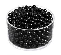 Perlin Perlas cultivadas, perlas de imitación negras, 10 mm, redondas, perlas de cera