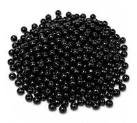 Perlin Perlas de cera negras de 8 mm, 200 unidades para enhebrar, perlas redondas con agujero de nácar, perlas para manualidades, fabricación de joyas, decoración, decoración textil, proyectos de