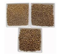 Perlin Perlas de cristal de 2 mm, 3 mm, 4 mm, 10900 unidades, pequeñas pony, juego de perlas para enhebrar, para pulseras, fabricación de joyas, fabricación de joyas (oro, cobre opaco)