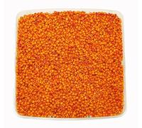 Perlin - Perlas de cristal de 4 mm, 6/0, cuentas de pony redondas, perlas de semilla (naranja opaca, 1100 unidades)