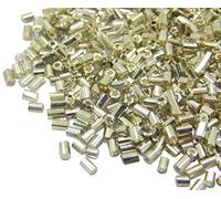 Perlin Perlas de cristal indias para semillas, perlas pony, 2 mm, tubos, tubos, palillos, 5000 unidades (plata metálica)