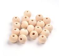 Perlin Perlas de madera 6/8/10/12/14/16/18/20 mm color natural incolor cuentas de madera para enhebrar para manualidades con agujero de 2~4 mm perlas intermedias (10mm 200 piezas)