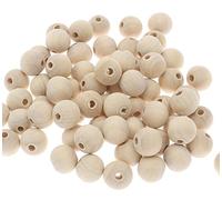 Perlin Perlas de madera 6/8/10/12/14/16/18/20 mm, color natural incolor, cuentas de madera redondas para enhebrar, para manualidades, con agujero de 2~4 mm, perlas intermedias (12mm, 100 piezas)