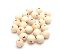 Perlin Perlas de madera 6/8/10/12/14/16/18/20 mm Natural Color Transparente Bolas de madera para enhebrar para manualidades con agujero de 2~4 mm Perlas intermedias (6mm 500 piezas)
