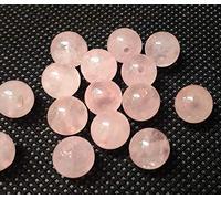 Perlin Perlas de piedras preciosas de cuarzo rosa, 8 mm, 6 mm, 4 mm, bola, perla de piedra con agujero para enhebrar, cadena de perlas (4 mm, 25 unidades)