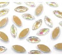 Perlin Piedras brillantes para coser, 500 unidades, 10 x 5 mm, forma de ojo de caballo, piedras acrílicas, parte trasera plana, para manualidades, ropa, bolsos, decoración, textiles, bricolaje