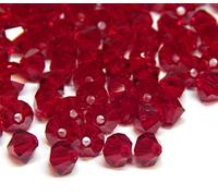 Perlin Preciosa Cuentas de cristal de Bohemia de 4 mm, doble cono, perlas checas, perlas de cristal talladas, cuentas biconas (rubí)