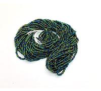 Perlin Rocailles cuentas de cristal de 2 mm, cuentas de semilla indias, perlas pony, perlas Preciosa Ornela checas, 9000 unidades, CZ 11/0, en múltiples hebras (verde metálico)