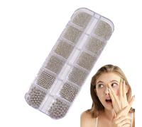 Perline per unghie | per ciondoli per unghie | Perline di caviale argentate e dorate per manicure di varie dimensioni 3D per la creazione di gioielli, artigianato, decorazione