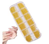 Perline per unghie | per ciondoli per unghie | Perline di caviale argentate e dorate per manicure di varie dimensioni 3D per la creazione di gioielli, artigianato, decorazione