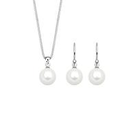 Perlu - Collar de perlas chinas de agua dulce de plata de ley 925 para mujer