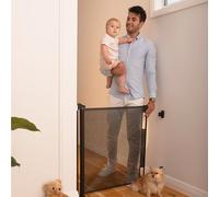 Perma Child Safety Puerta retráctil para bebés para Interiores y Exteriores, 33 Pulgadas de Alto, se extiende hasta 55 Pulgadas de Ancho, Color Negro