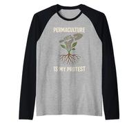 Permacultura Jardinería Regenerativa Granja Sostenible Camiseta Manga Raglan