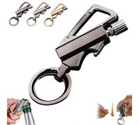 Permanent Match Infinity Lighter,3-in-1 Keychain Lighter,with Dual-Sided Flint Fire Starter,Reusable Waterproof Strike Anywhere,Match Strike for Outdoor Camping Hiking Survival Igniter (Black)