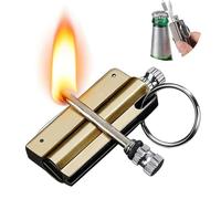 Permanent Match - Llavero Encendedor de Fuego portátil for Exteriores, for Acampar y Sobrevivir | Dispositivo de Encendido de Emergencia(Gold)