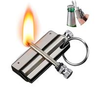 Permanent Match - Llavero Encendedor de Fuego portátil for Exteriores, for Acampar y Sobrevivir | Dispositivo de Encendido de Emergencia(Silver)
