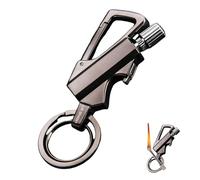 Permanent Match, Metal Infinity Lighter, with Multitool Keychain Bottle Opener, Survival Cool Lighters for Camping, Reusable Waterproof Windproof for Outdoor (Black)