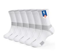 PERMANENTLY001 Calcetines deportivos acolchados tenis calcetines hombre mujer niño niña calcetines deportivos transpirables de algodón correr senderismo pickleball basket trekking 38-43 M Blanco 6P