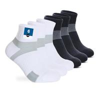 PERMANENTLY001 Calcetines tobilleros deportivos acolchados mujer niño niña antiampollas de corte Quarter para tenis running senderismo pádel béisbol críquet 35-38 3negros+3blancos02 S 6P